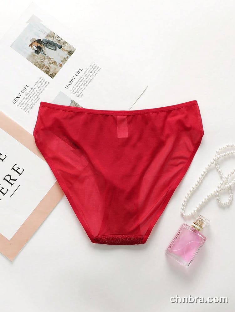 Women's Red Sheer Mesh Bikini Panties – Wholesale Panties Manufacturing Factory 4