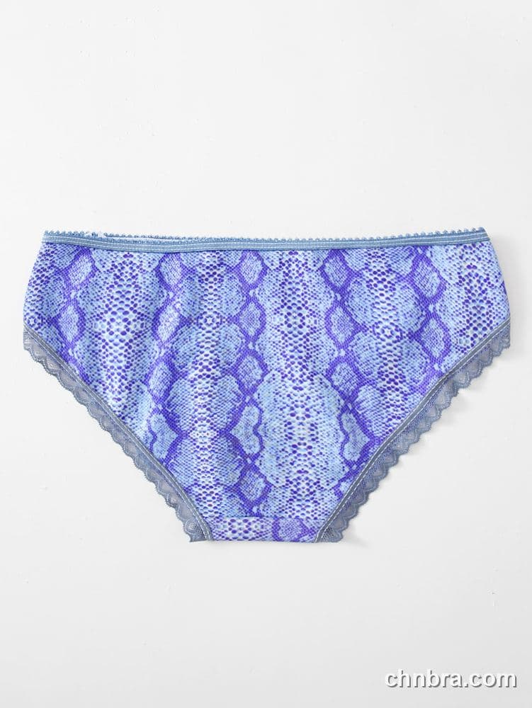 Blue Snakeskin Print Bikini Panties – Factory Wholesale, Everyday Wear 2