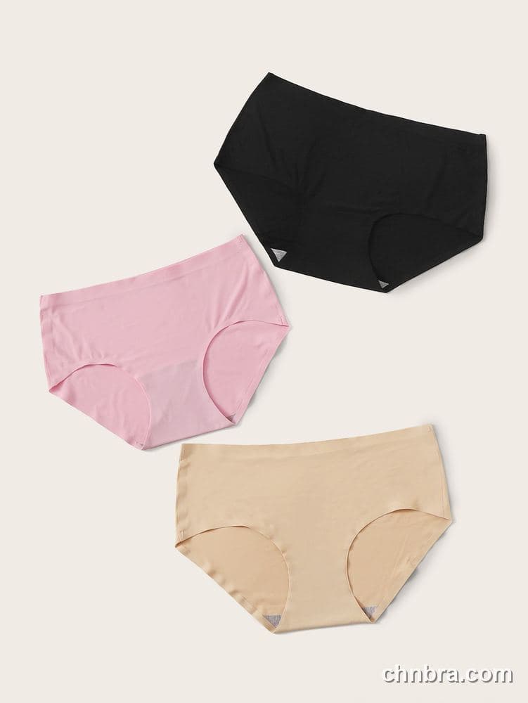 Women's Black Seamless Mid-Rise Briefs 3-Pack – OEM / ODM Underwear Manufacturer 3