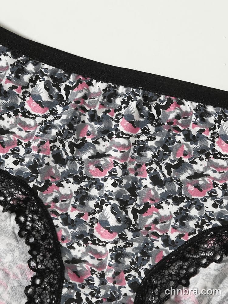 Pink Printed Mesh Briefs – Bulk Wholesale, Lingerie Supplier 3