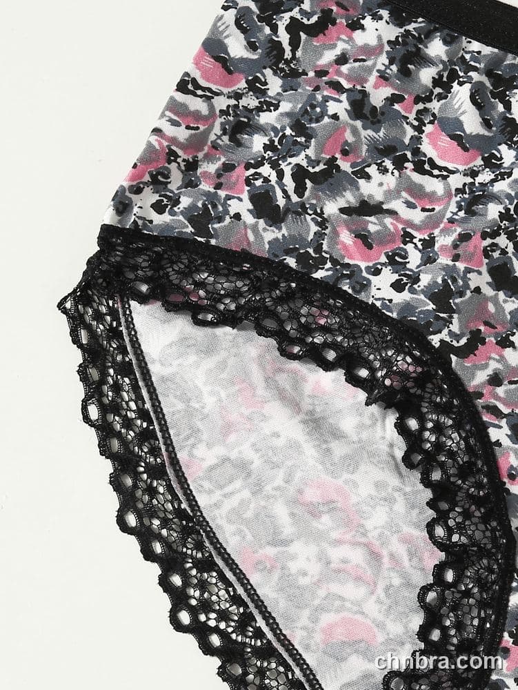 Pink Printed Mesh Briefs – Bulk Wholesale, Lingerie Supplier 5