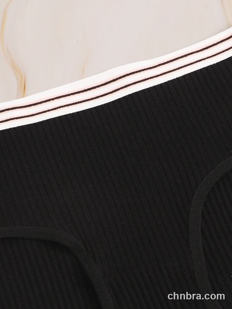 Women's Black Ribbed Cotton Briefs 3-Pack – OEM / ODM Underwear Manufacturer 5