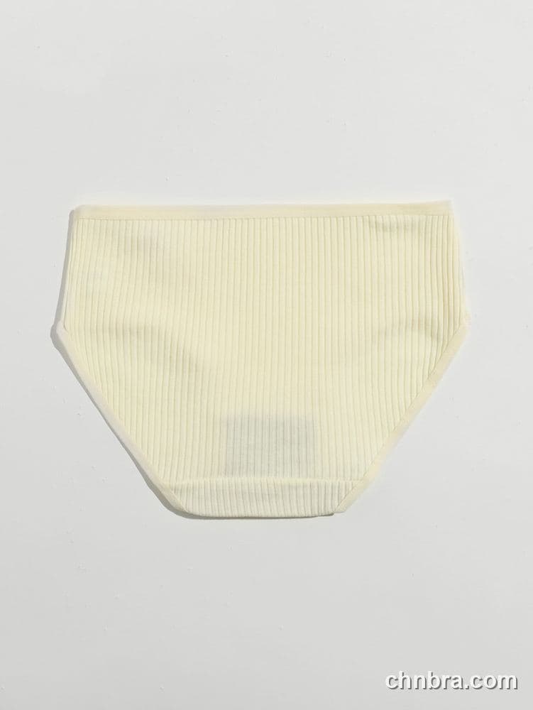 Women's Cream Ribbed Cotton Briefs – Wholesale Panties Manufacturing Factory 2