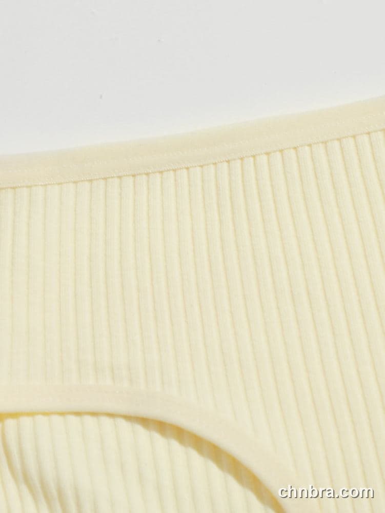 Women's Cream Ribbed Cotton Briefs – Wholesale Panties Manufacturing Factory 3