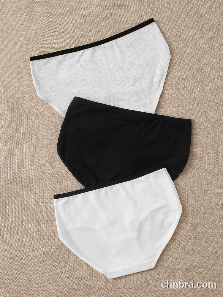 Custom Gray Cotton Briefs 3-Pack – Wholesale Direct from Factory 2