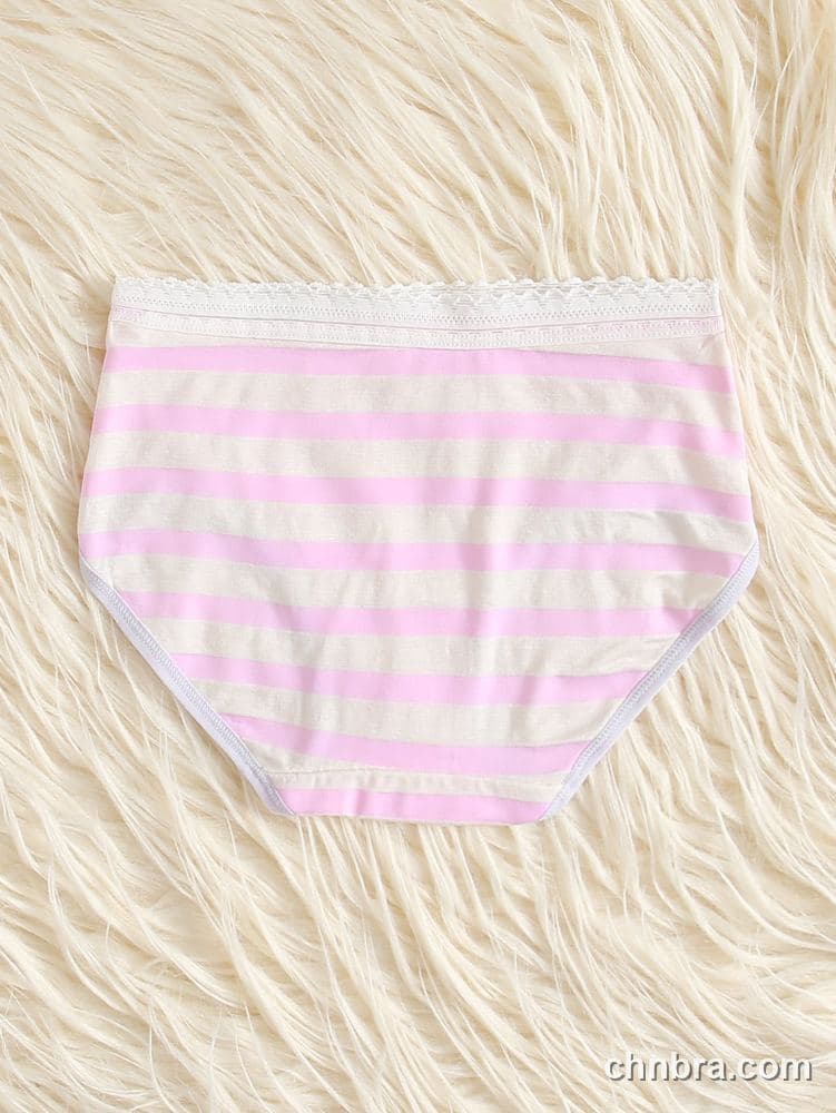 Women's Beige Striped Cotton Briefs – OEM / ODM Underwear Manufacturer 12