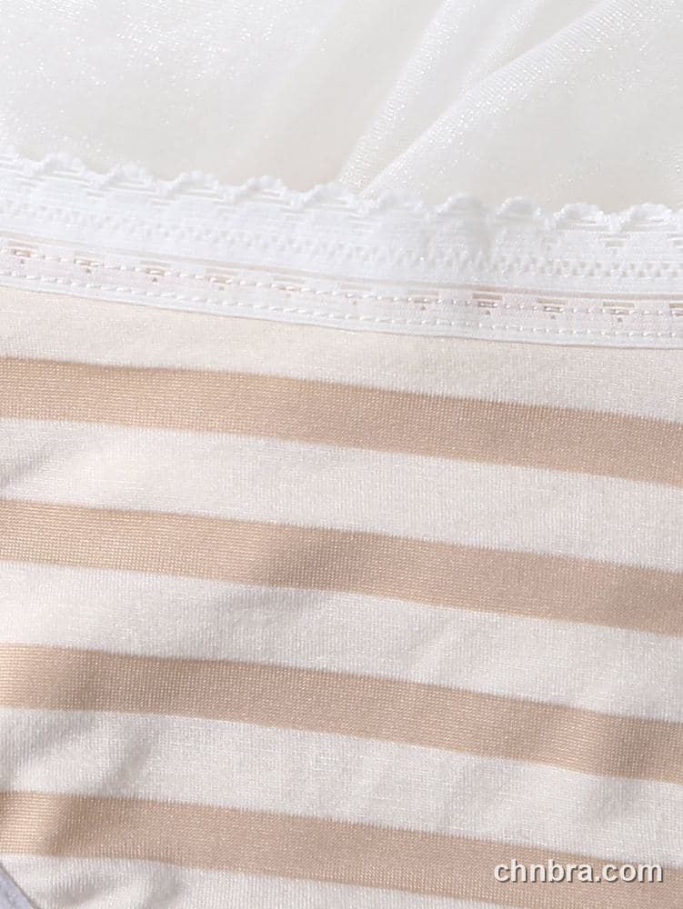 Women's Beige Striped Cotton Briefs – OEM / ODM Underwear Manufacturer 4