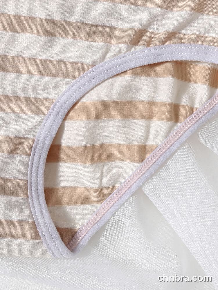 Women's Beige Striped Cotton Briefs – OEM / ODM Underwear Manufacturer 5