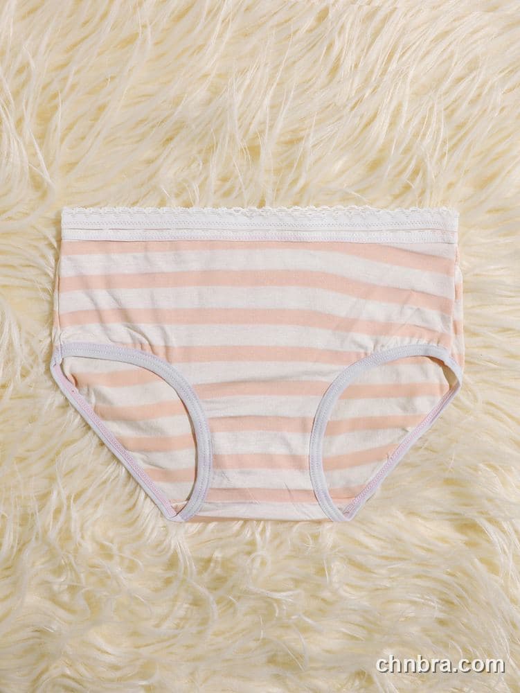 Women's Beige Striped Cotton Briefs – OEM / ODM Underwear Manufacturer 8