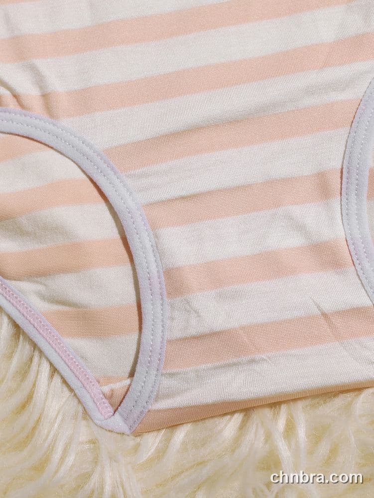 Women's Beige Striped Cotton Briefs – OEM / ODM Underwear Manufacturer 9