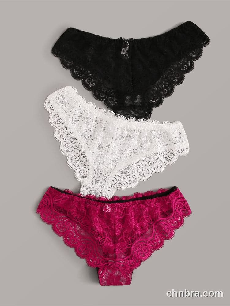 Wholesale Women's Black Floral Lace Cheeky Panties 3-Pack – Direct Factory 2