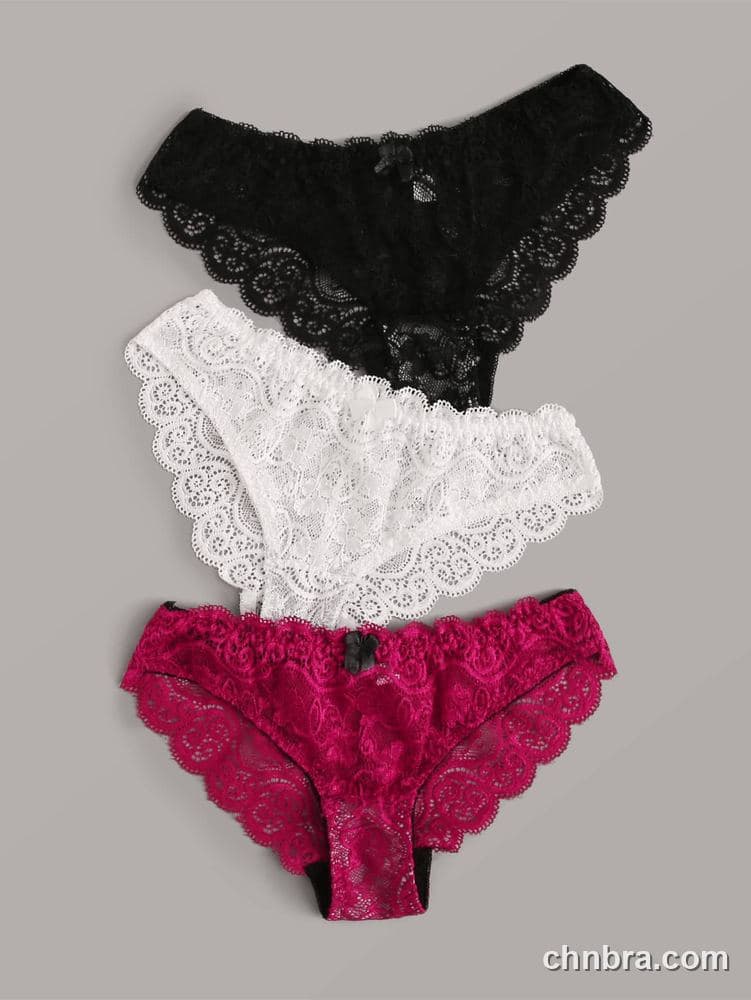 Wholesale Women's Black Floral Lace Cheeky Panties 3-Pack – Direct Factory 3