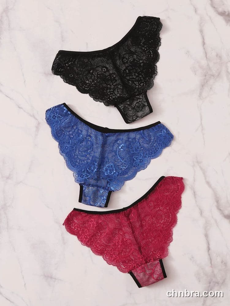 Women's Black Eyelash Lace Cheeky Panties 3-Pack – OEM / ODM Underwear Manufacturer 2