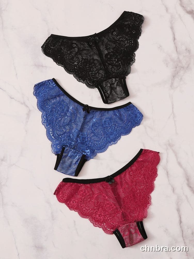 Women's Black Eyelash Lace Cheeky Panties 3-Pack – OEM / ODM Underwear Manufacturer 4