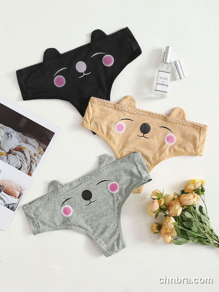 Women's Black Cotton Cheeky Panties 3-Pack – OEM / ODM Underwear Manufacturer