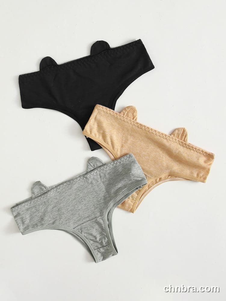 Women's Black Cotton Cheeky Panties 3-Pack – OEM / ODM Underwear Manufacturer 2