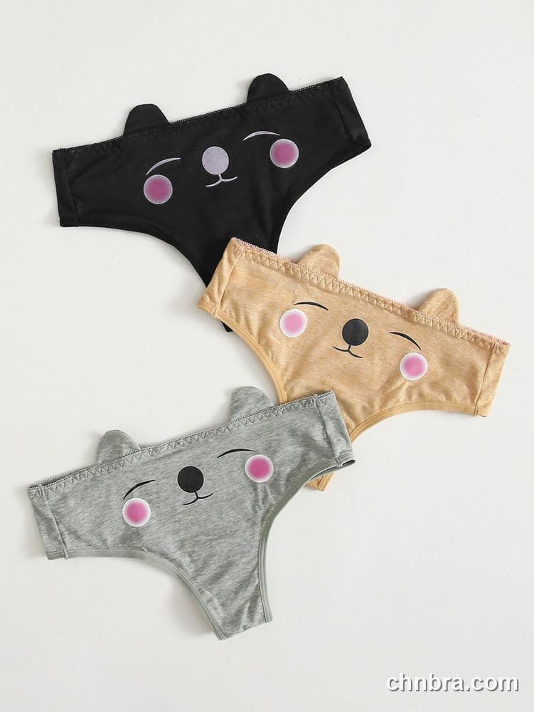 Women's Black Cotton Cheeky Panties 3-Pack – OEM / ODM Underwear Manufacturer 3