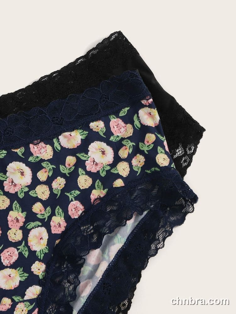 Women's Black Lace-Trim Hipster Panties 2-Pack – Wholesale Panties Manufacturing Factory 5