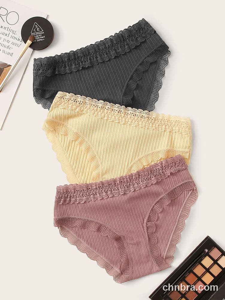 Charcoal Ribbed Cotton Hipster Panties 3-Pack – Factory Wholesale, Everyday Wear