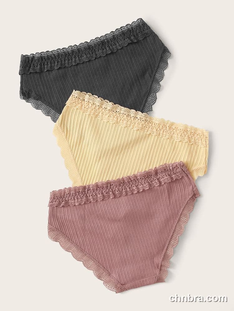Charcoal Ribbed Cotton Hipster Panties 3-Pack – Factory Wholesale, Everyday Wear 2