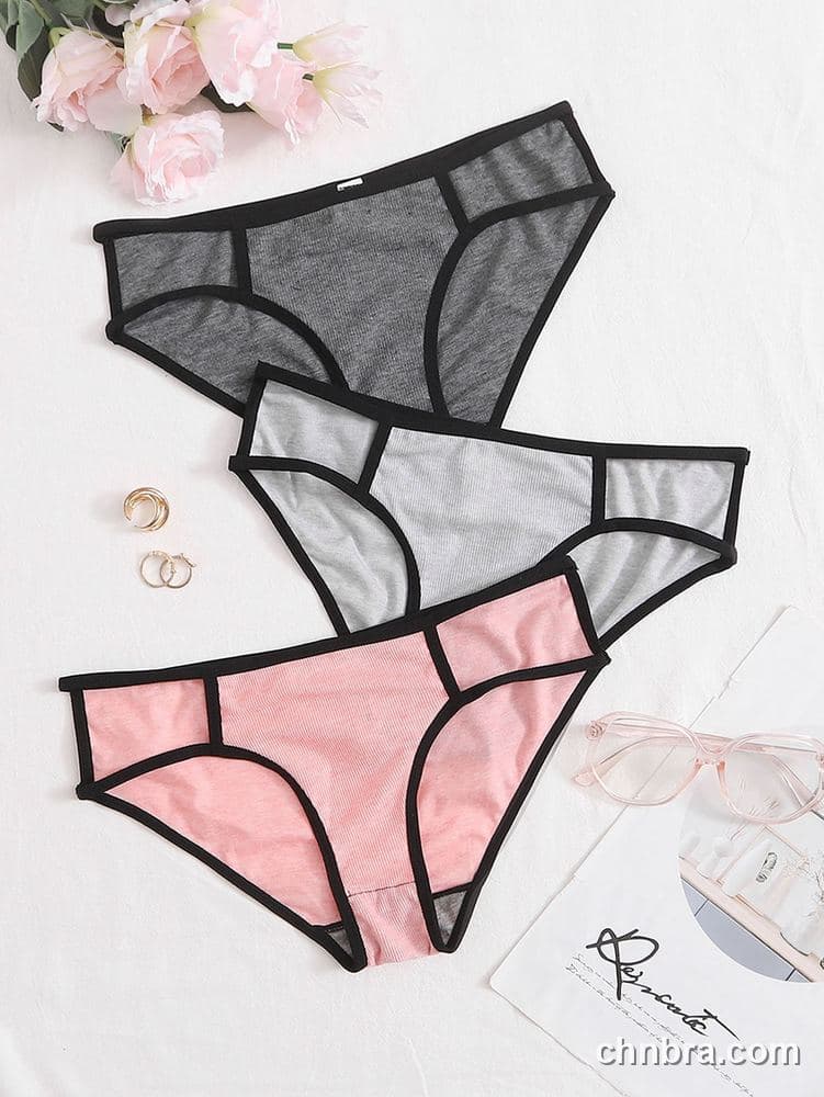 Wholesale Women's Gray Ribbed Hipster Panties 3-Pack – Direct Factory