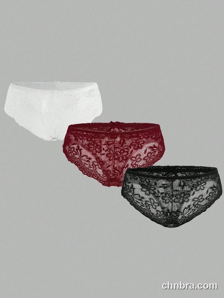Women's Black Floral Lace Hipster Panties 3-Pack – OEM / ODM Underwear Manufacturer 15