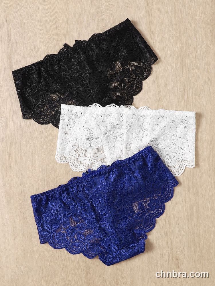 Women's Black Floral Lace Hipster Panties 3-Pack – OEM / ODM Underwear Manufacturer 2