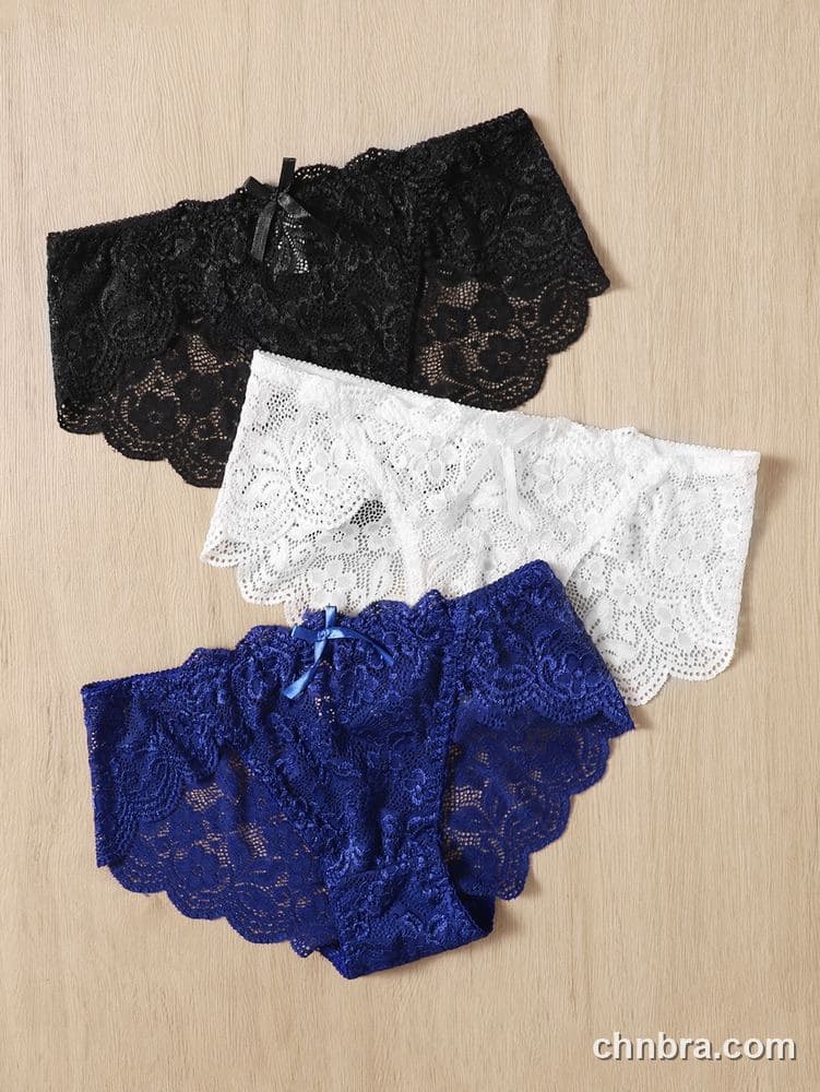 Women's Black Floral Lace Hipster Panties 3-Pack – OEM / ODM Underwear Manufacturer 3