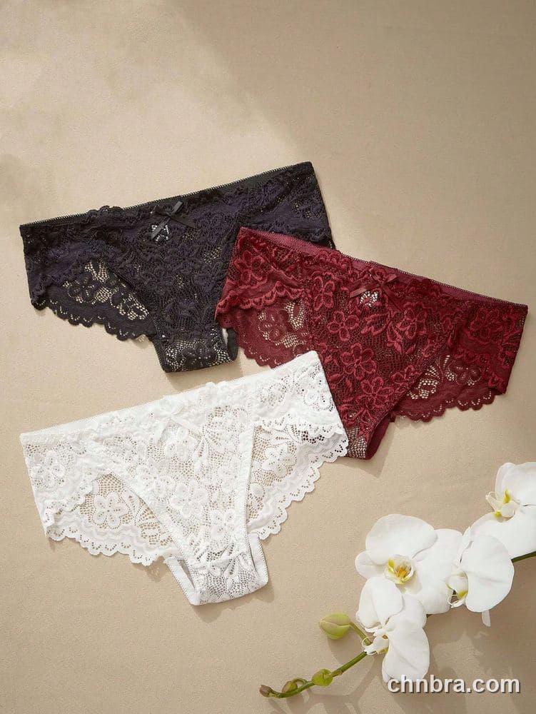 Women's Black Floral Lace Hipster Panties 3-Pack – OEM / ODM Underwear Manufacturer 6