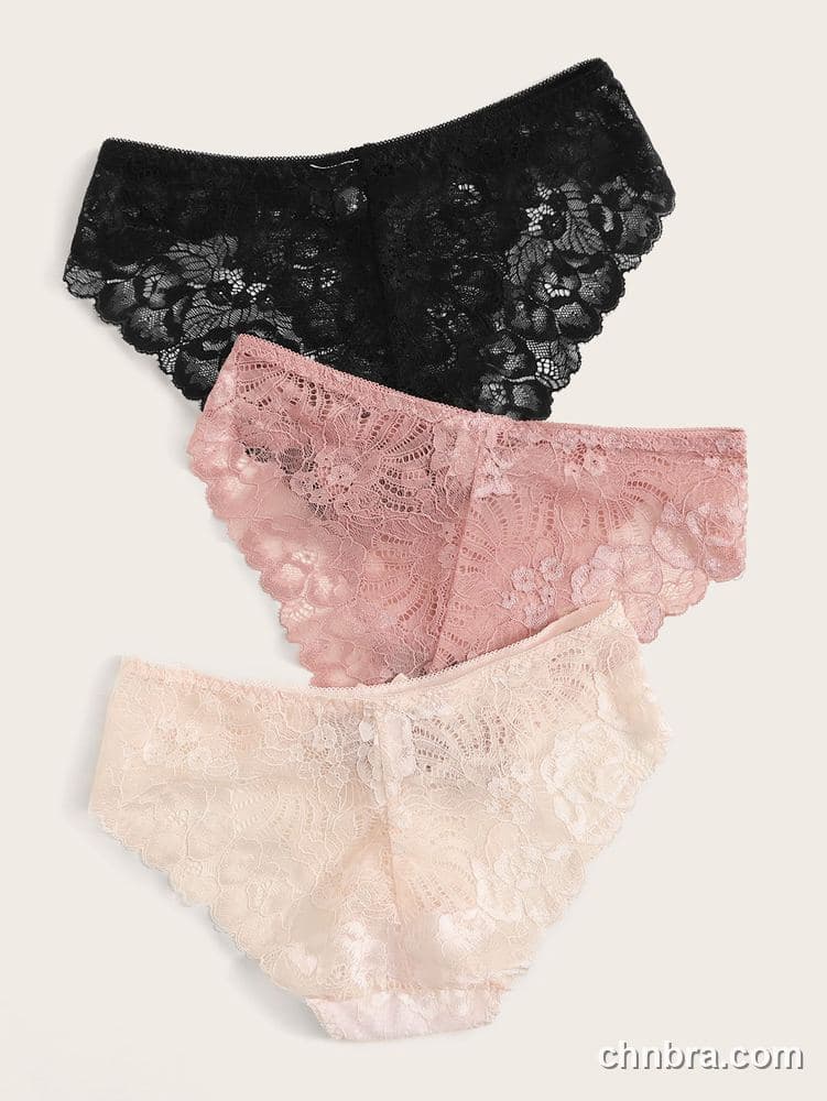 Black Scallop Lace Hipster Panties 3-Pack – Factory Wholesale, Everyday Wear 2