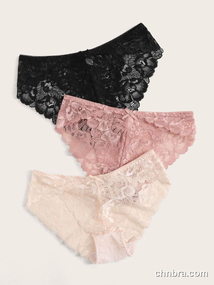 Black Scallop Lace Hipster Panties 3-Pack – Factory Wholesale, Everyday Wear 3