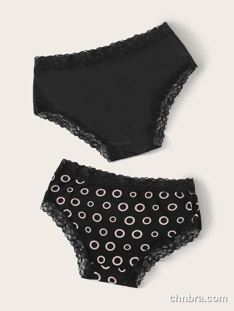 Women's Black Printed Hipster Panties 2-Pack – Wholesale Panties Manufacturing Factory 17