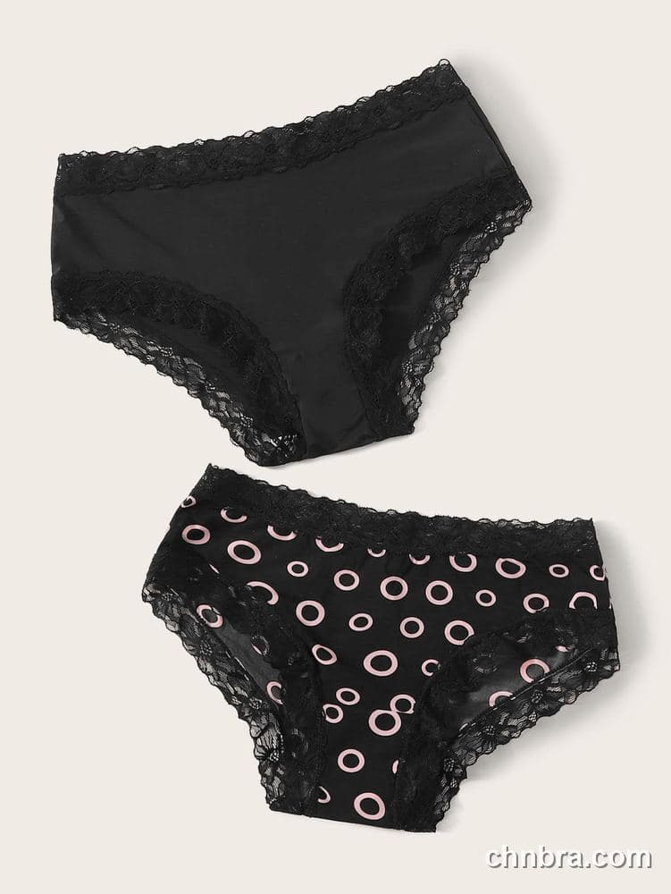 Women's Black Printed Hipster Panties 2-Pack – Wholesale Panties Manufacturing Factory 20
