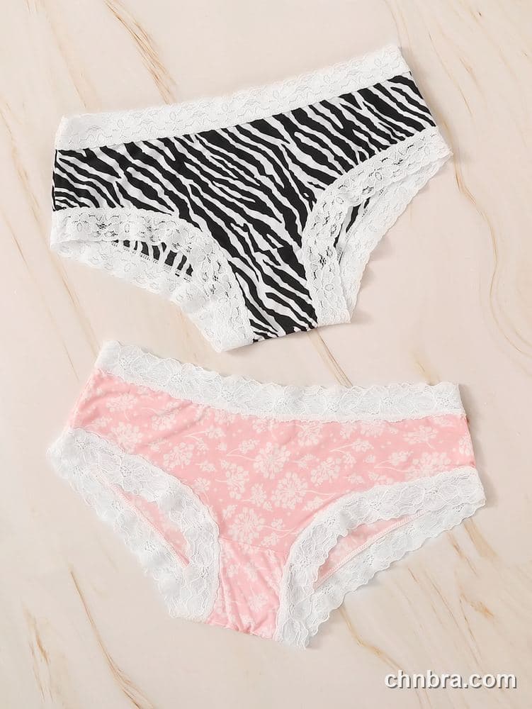 Women's Black Printed Hipster Panties 2-Pack – Wholesale Panties Manufacturing Factory 3