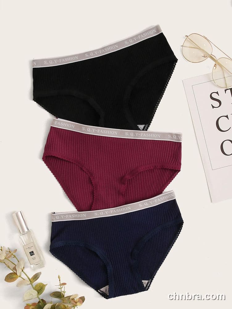 Custom Black Ribbed Hipster Panties 3-Pack – Wholesale Direct from Factory