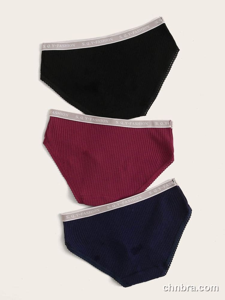 Custom Black Ribbed Hipster Panties 3-Pack – Wholesale Direct from Factory 2