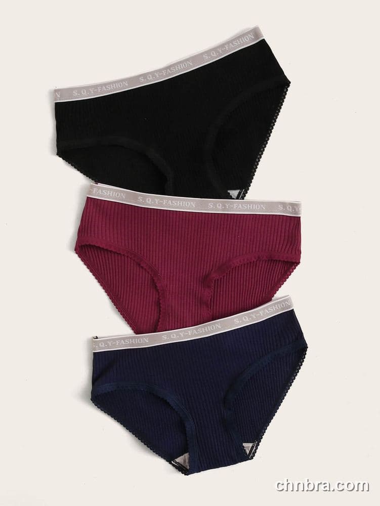Custom Black Ribbed Hipster Panties 3-Pack – Wholesale Direct from Factory 3