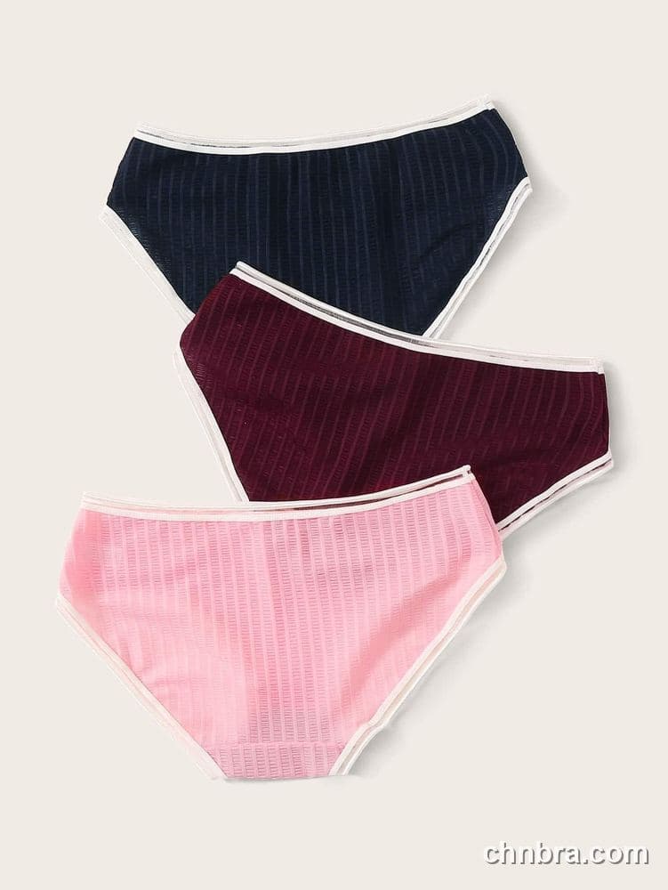 Navy Striped-Texture Hipster Panties 3-Pack – Bulk Wholesale, Lingerie Supplier 2