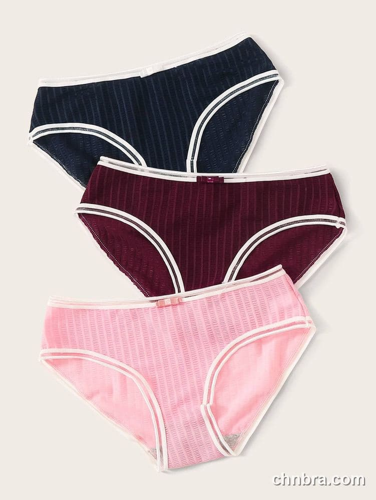Navy Striped-Texture Hipster Panties 3-Pack – Bulk Wholesale, Lingerie Supplier 5