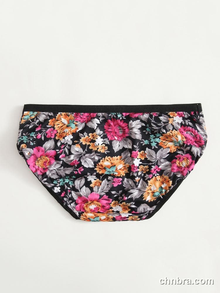 Wholesale Women's Black Floral Print Hipster Panties – Direct Factory 2