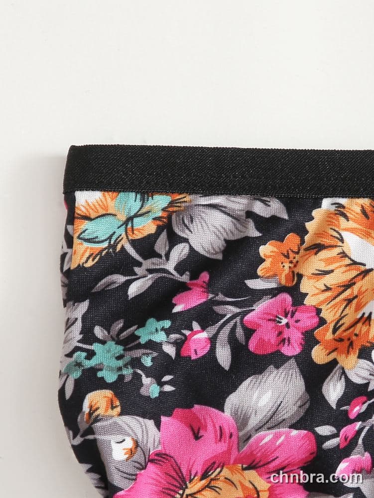 Wholesale Women's Black Floral Print Hipster Panties – Direct Factory 5