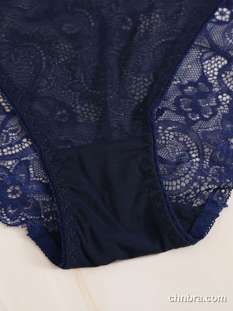 Custom Navy Floral Lace Hipster Panties 3-Pack – Wholesale Direct from Factory 4