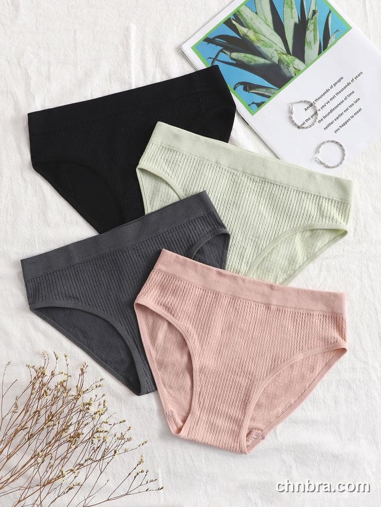 Women's Black Textured Seamless Hipster Panties 4-Pack – Wholesale Panties Manufacturing Factory 19