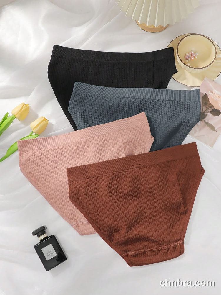 Women's Black Textured Seamless Hipster Panties 4-Pack – Wholesale Panties Manufacturing Factory 2