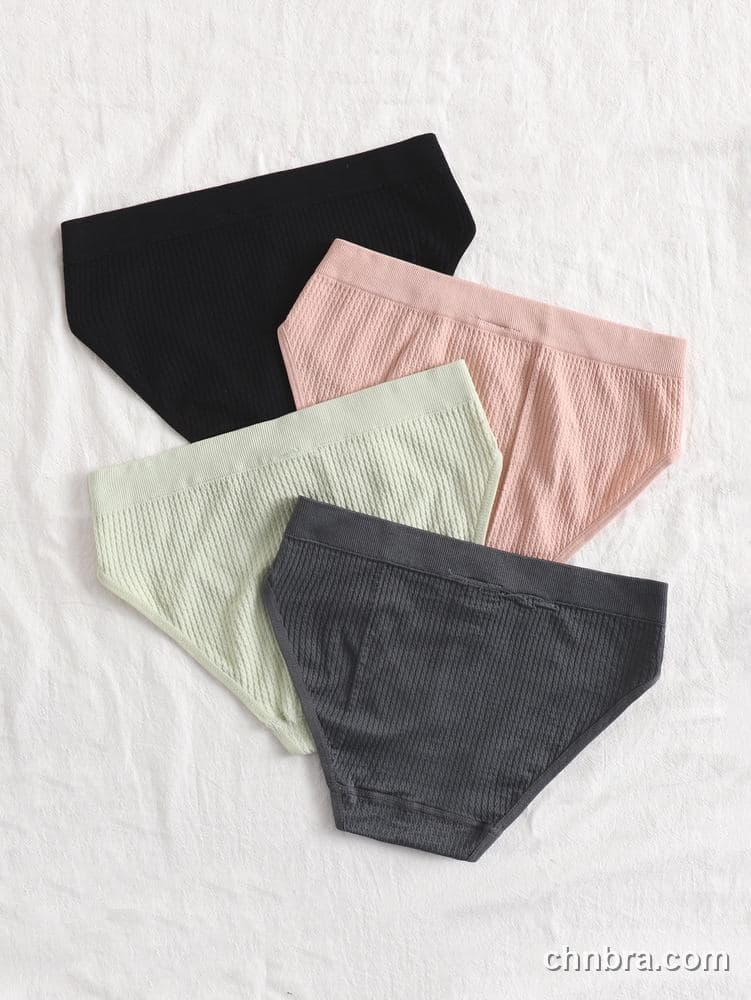 Women's Black Textured Seamless Hipster Panties 4-Pack – Wholesale Panties Manufacturing Factory 20