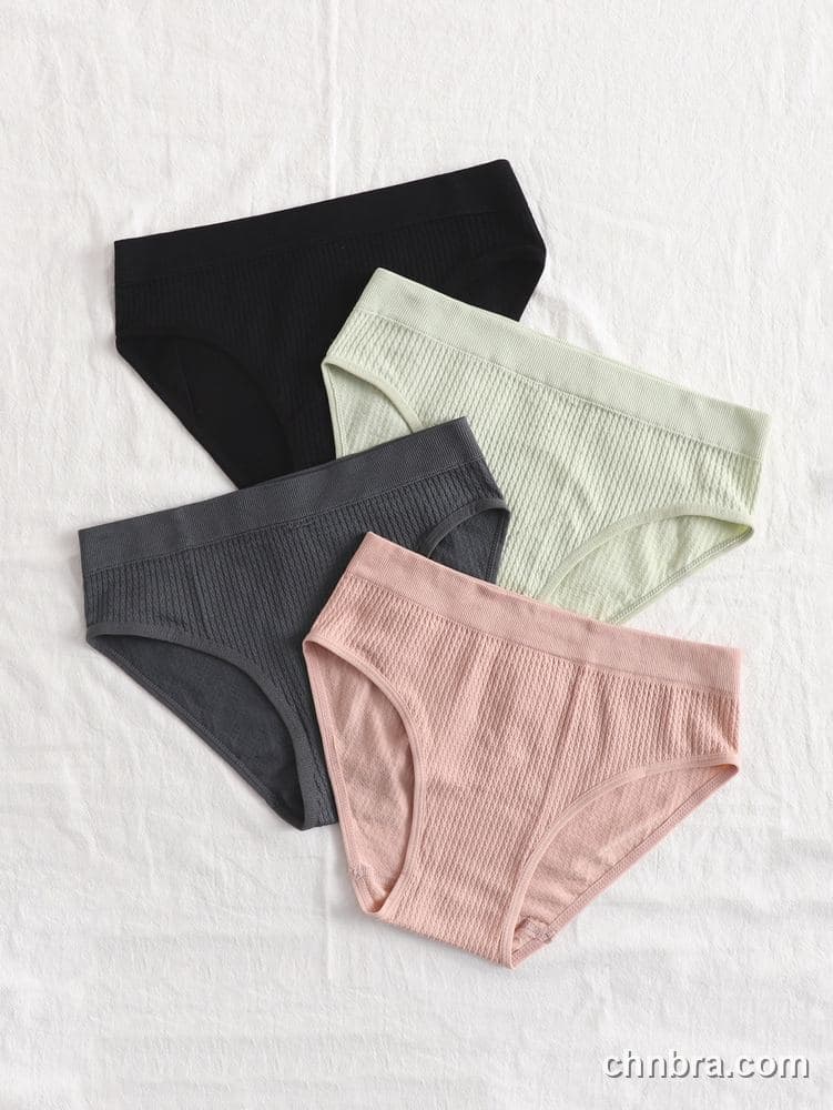 Women's Black Textured Seamless Hipster Panties 4-Pack – Wholesale Panties Manufacturing Factory 22