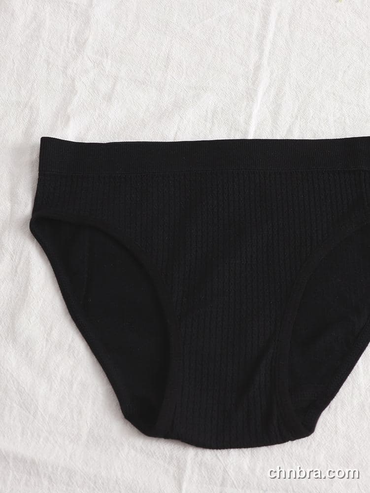 Women's Black Textured Seamless Hipster Panties 4-Pack – Wholesale Panties Manufacturing Factory 23