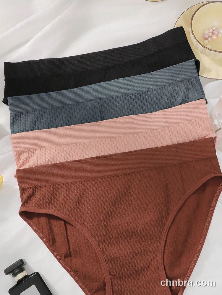 Women's Black Textured Seamless Hipster Panties 4-Pack – Wholesale Panties Manufacturing Factory 8