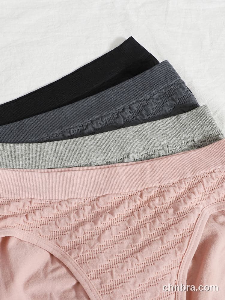 Custom Black Cable-Texture Seamless Hipster Panties 4-Pack – Wholesale Direct from Factory 22