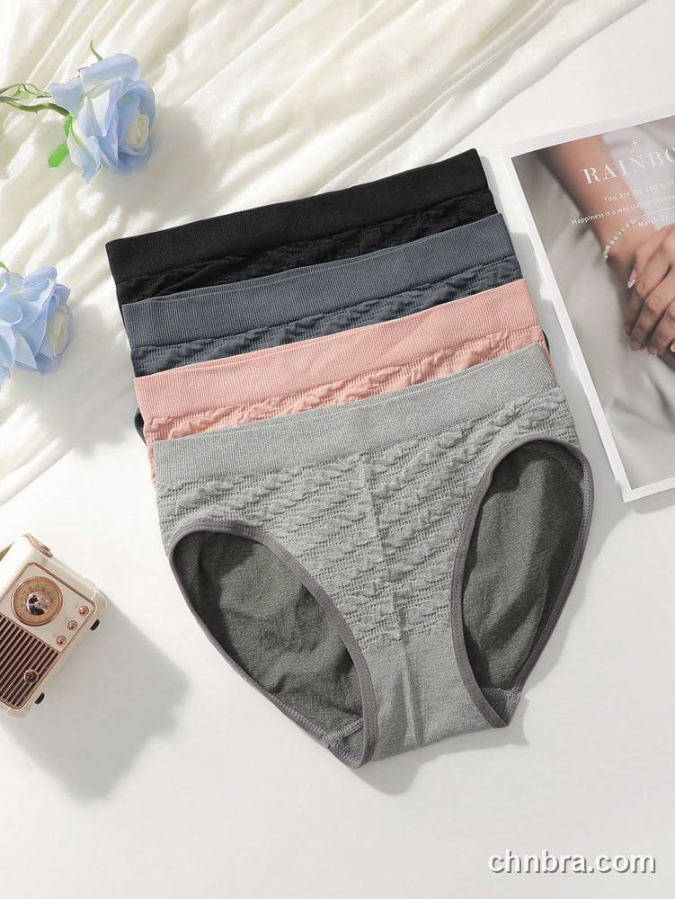 Custom Black Cable-Texture Seamless Hipster Panties 4-Pack – Wholesale Direct from Factory 26